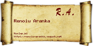 Renoiu Aranka névjegykártya